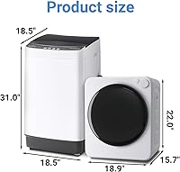 Vista 2 de Juego combinado compacto de lavadora y secadora, lavadora completamente automática de 2.0 pies cúbicos con 10 programas de lavado y secadora