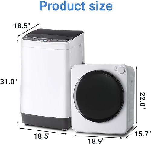 Miniatura 2 de Juego combinado compacto de lavadora y secadora, lavadora completamente automática de 2.0 pies cúbicos con 10 programas de lavado y secadora