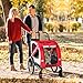 GOWE Aosom 2-in-1 Pet Bike Trailer for Small Dogs, Road-Visibility Bicycle Stroller, Weather-Strong Bike Wagon Trailer Sidecar Attachment, Red