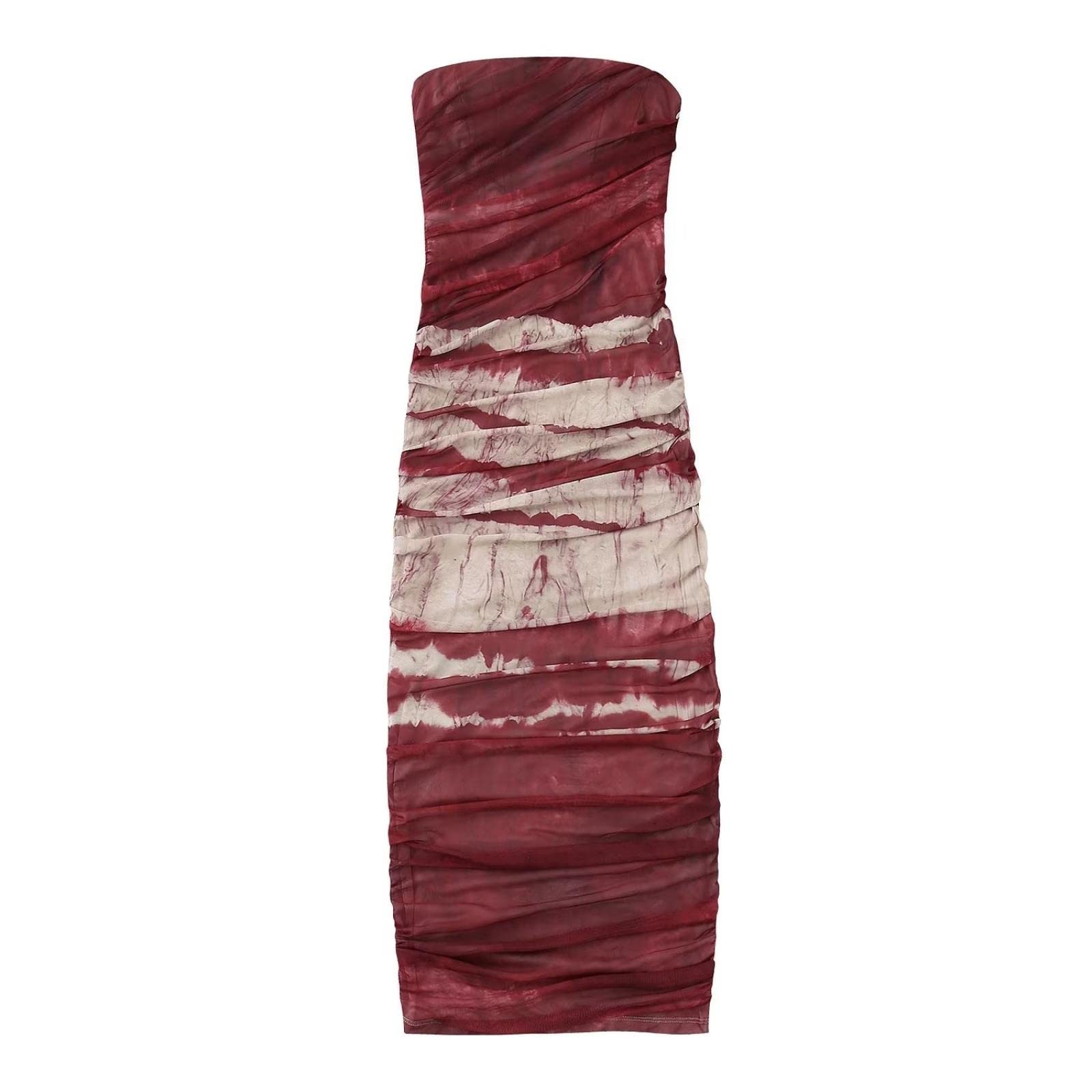 Vestido de impresión sin tirantes Slim Fit Chic Lady Vestidos elegantes para mujeres Ropa de mujer bata femenina