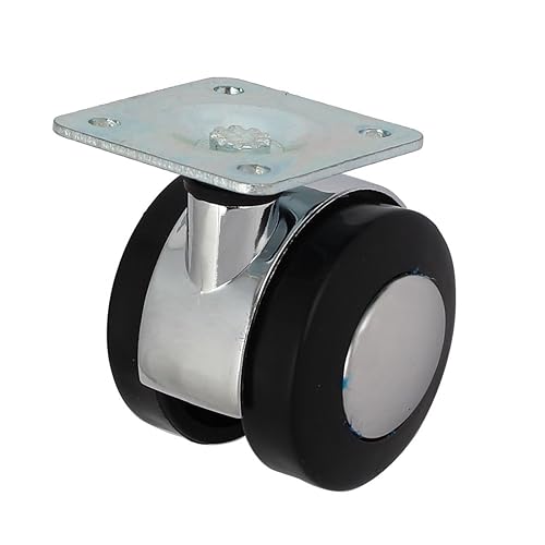 Miniatura 4 de IIVVERR Carrito de la compra, placa superior de metal, giratoria, doble rueda, 1.5 pulgadas de diámetro, 2 piezas (Carrito de la compra Placa