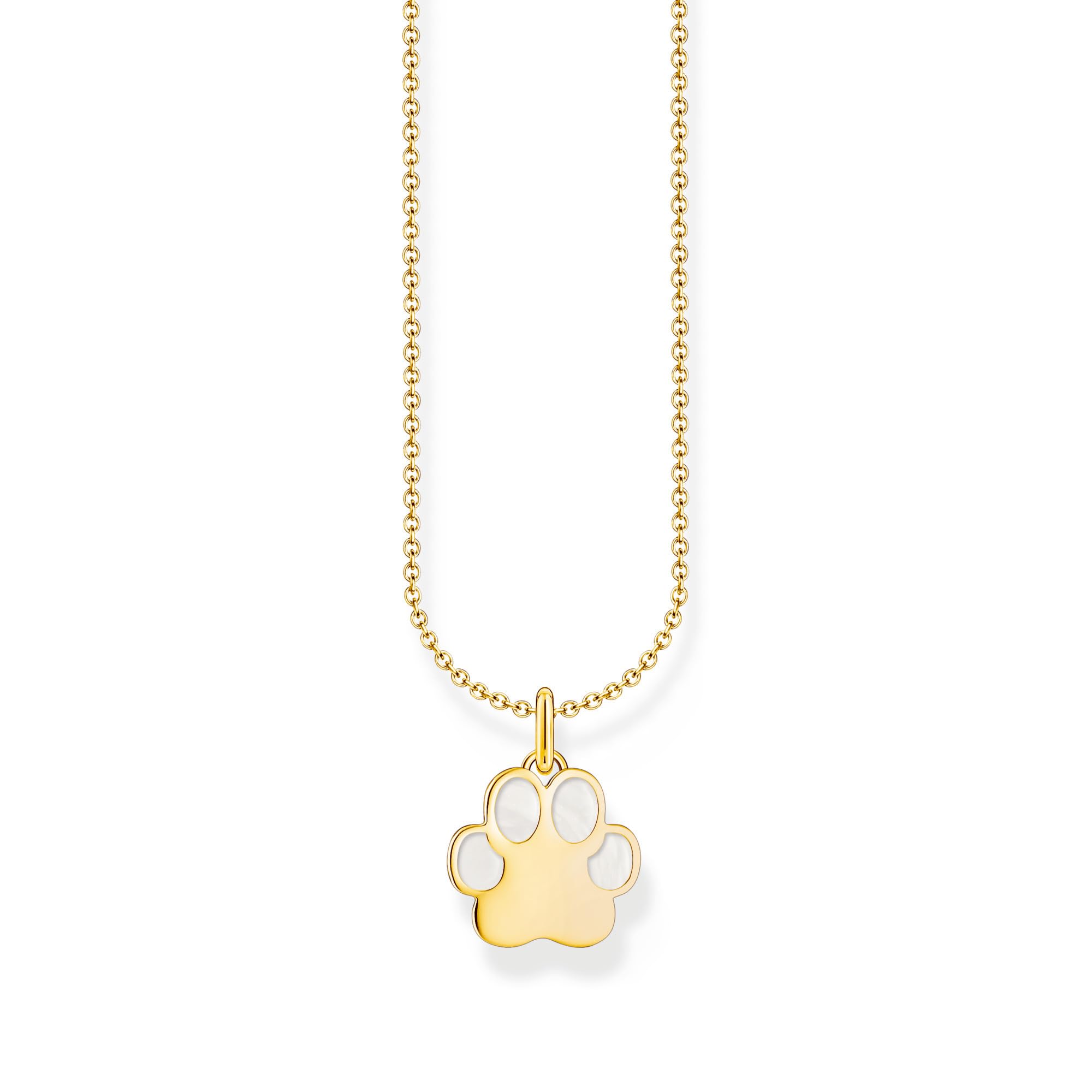 Thomas Sabo KE2266-427-14-L45V Paw Print White Enamel Gold- Jewellery