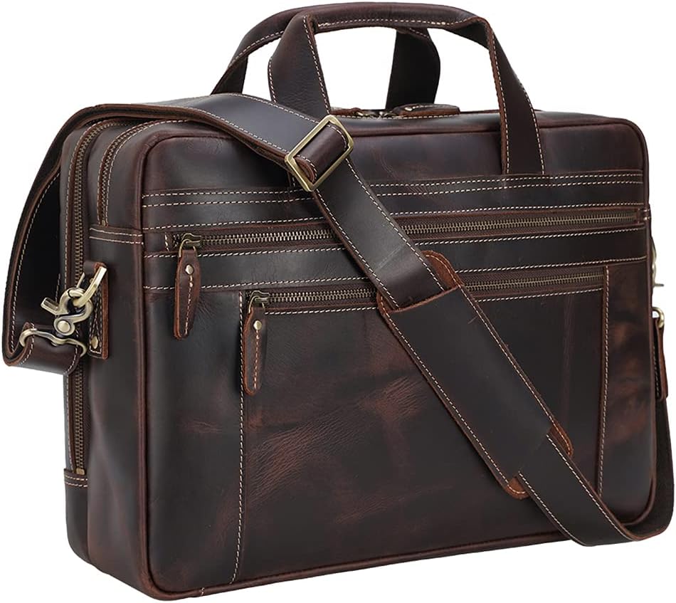 Men's Leather Briefcase 17 Computer Bag for Algeria Ubuy