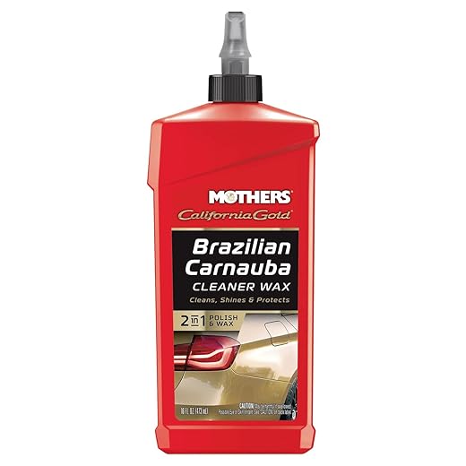 Mothers California Gold Brazilian Carnauba Cleaner Wax, 16 oz. — Cleans & Waxes in One Step, Removes Oxidation & Swirls, Premium Carnauba Shine & Protection for All Paint Finishes (05701)