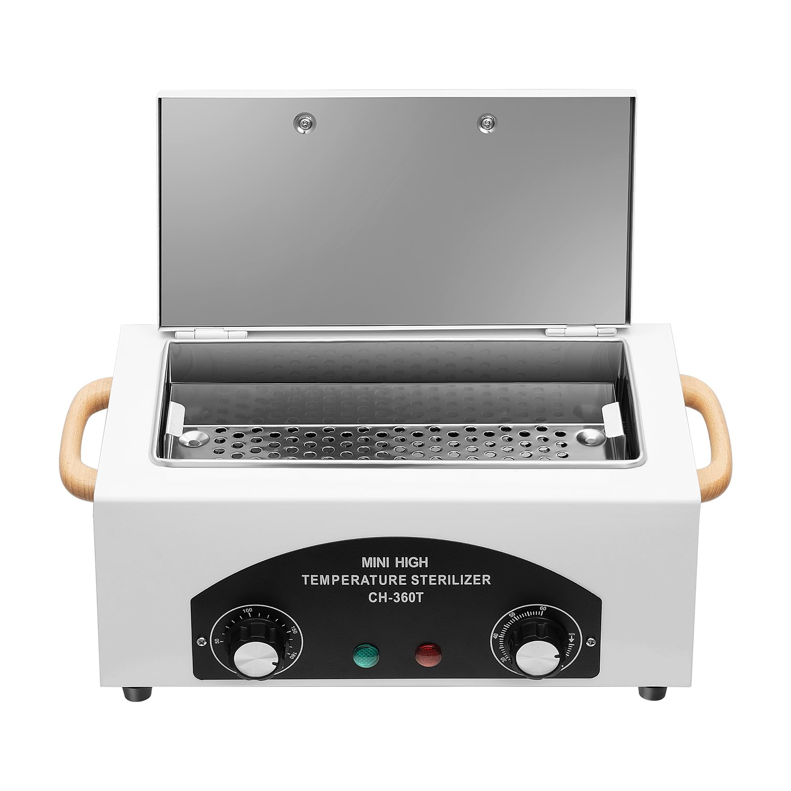 Sterilisateur Materiel Onglerie, 300W 2L Stérilisateur, 50-220°C Désinfection par Stérilisateur à Air Chaud avec Minuterie et Voyant Lumineux pour Salon Coiffure