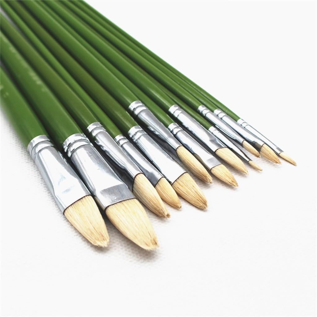 Oil Paintbrush Pig Bristle Oil Painting Gouache Pen Set Acrylic Painting Pen Brush