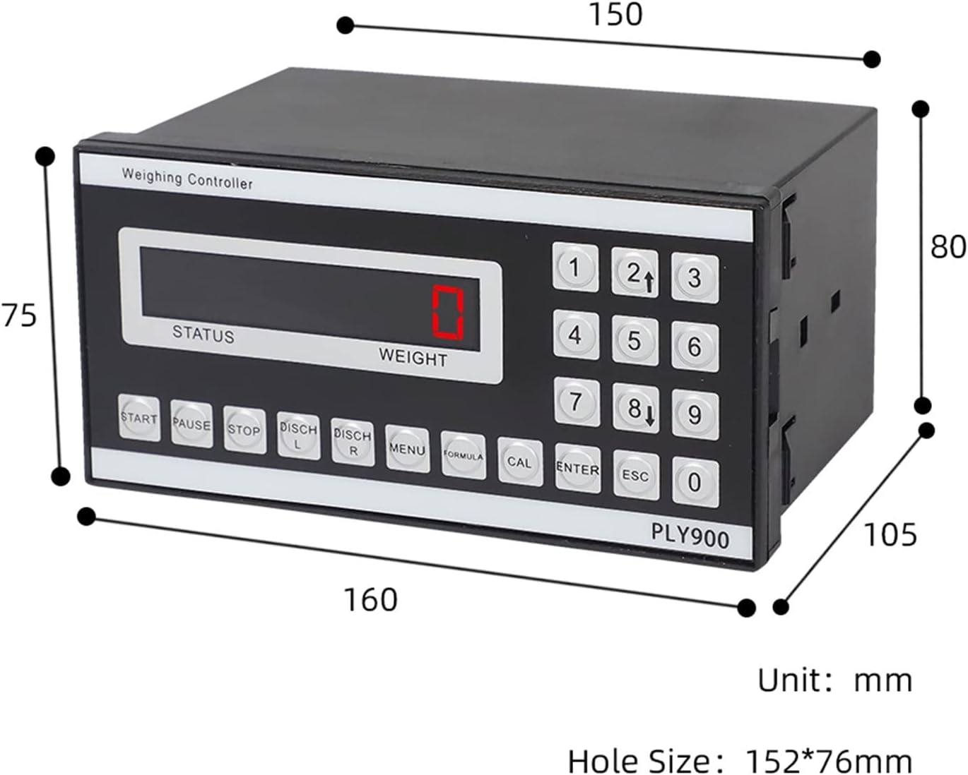 Load Cell, High Accuracy PLY900 Batch Feeder Controller Meter Instrument Indicator For Industrial Packaging Construction Weighing Scale(6 Relay Outs)
