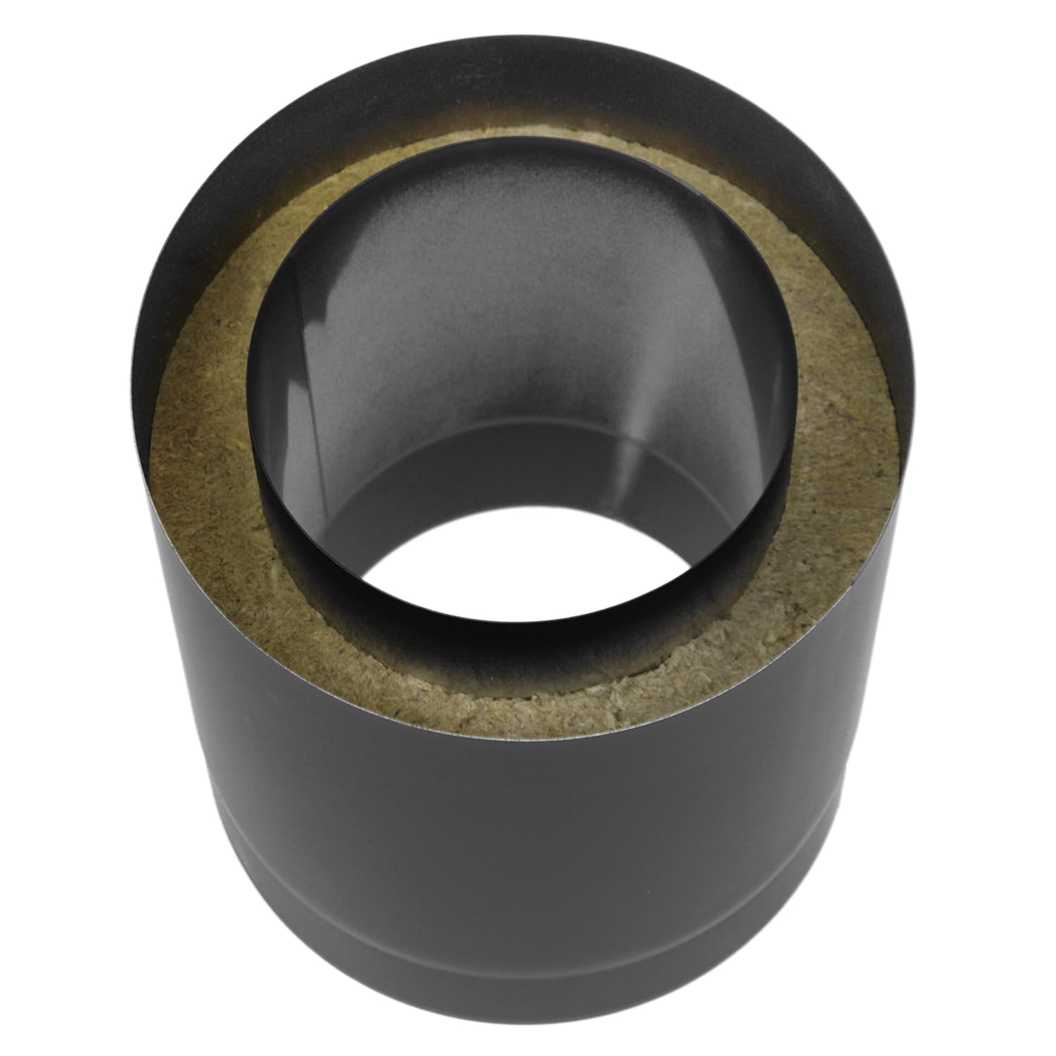raik Rauchrohr/Ofenrohr Coltherm doppelwandig mit Isolierung Durchmesser 150 mm Länge 250 mm Stahlblech Schwarz SH30011487-sw