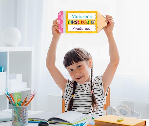 Miniatura 2 de D24TIME Letrero de pizarra de tiza para el primer y último día de escuela, letrero de primer día de jardín de infantes preescolar para niños y