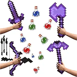 Kit 4 ferramentas NETHERITE pixel espada picareta arco e machado