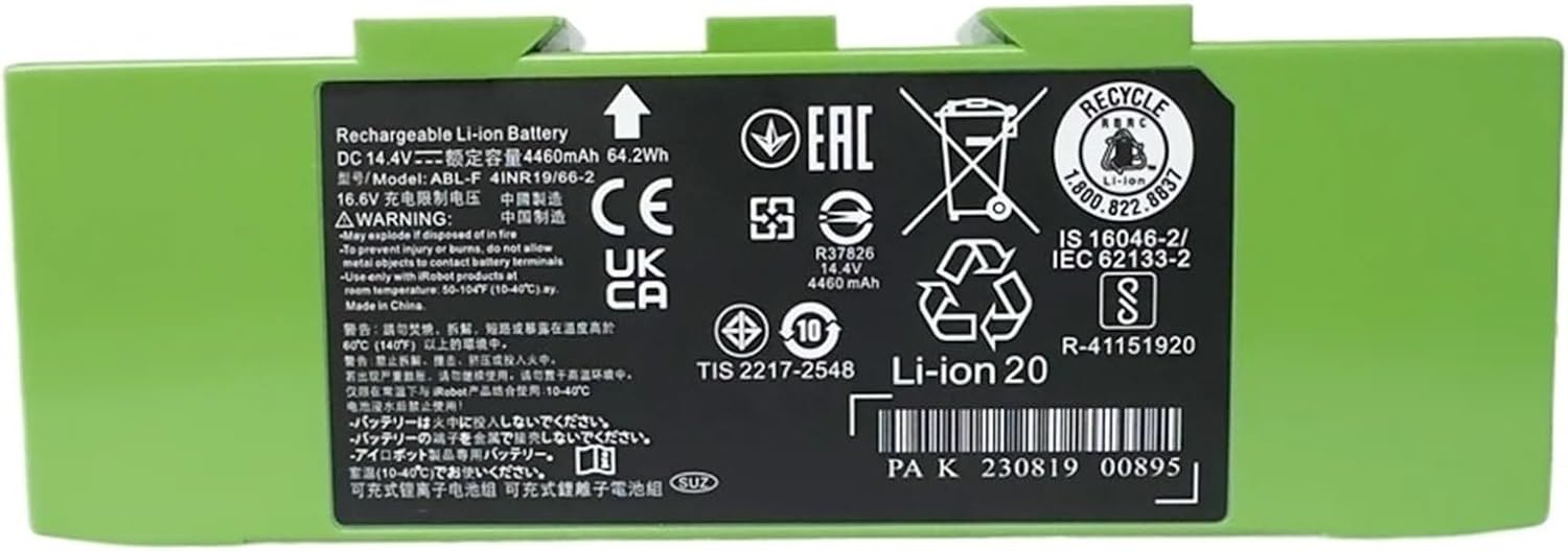 4460mAh Robot Vacuum Cleaner Battery，Compatible For Roomba，i3 I3+ I4 I4+ 4150 4550 4552 I8 I8+ I8550 E5 5150 E5150 E5154 E5158 E6 6198 J7 J7+ 7550