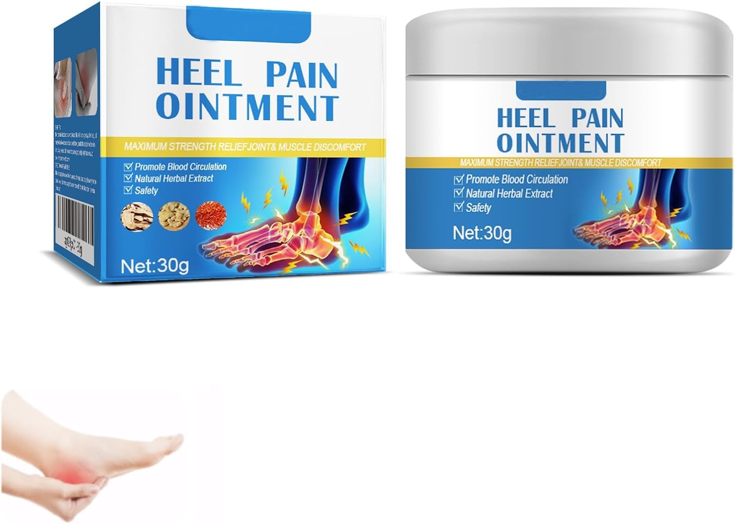 Crème Soulagement de la Douleur au Pied,Pommade Apaisante pour Talons,Crème pour les Pieds,Apaisante pour les Douleurs Musculaires,Heel Pain Ointment