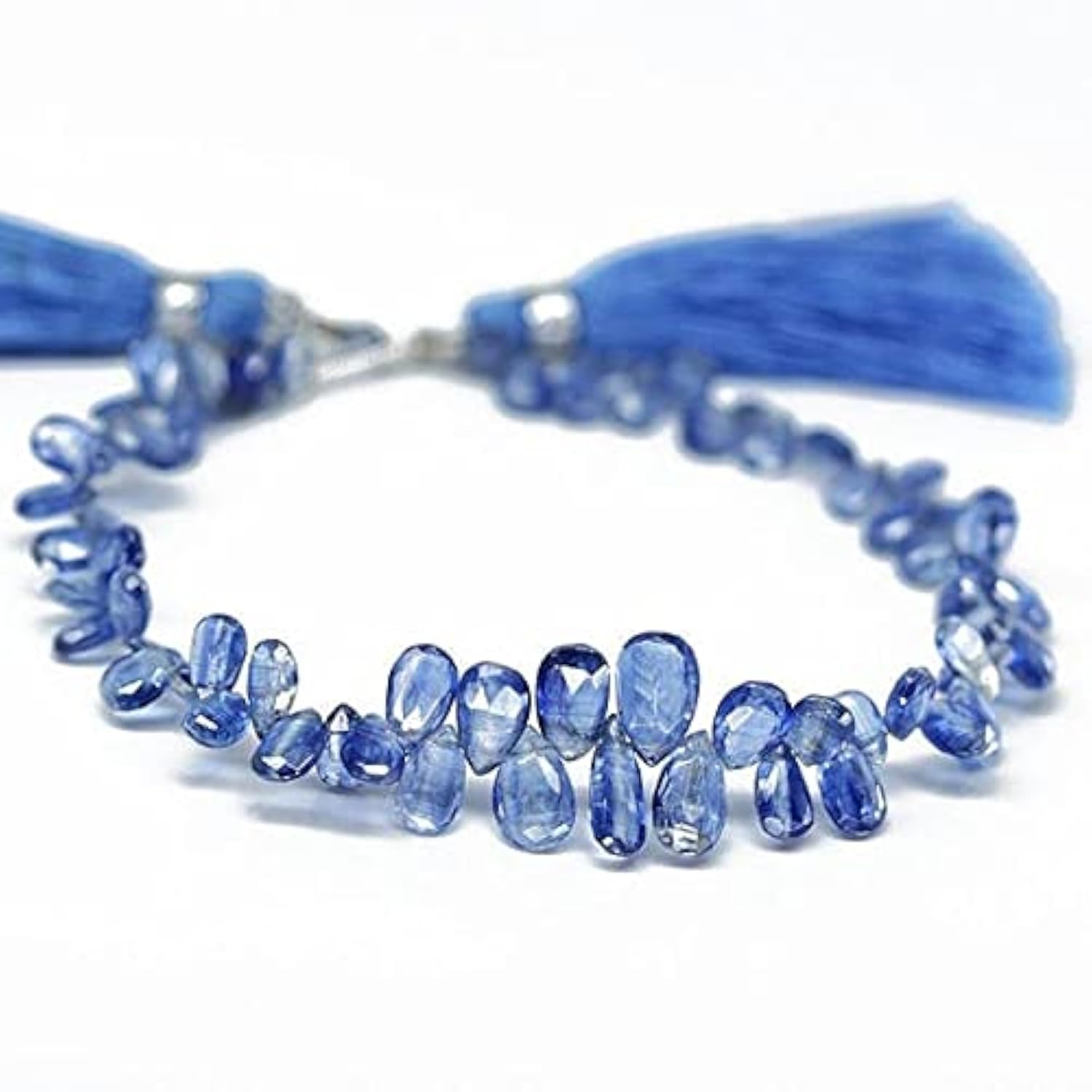 Kyanite bleu royal en fils de perles poires pour ateliers de bijoux DIY