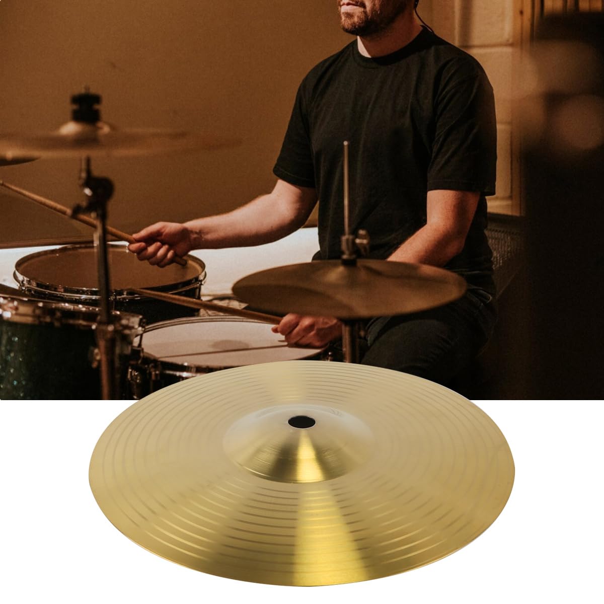 Gorise Platillos de tambor de aleación de latón de 8 pulgadas, repuesto de platillo de jazz para batería, instrumento de percusión.