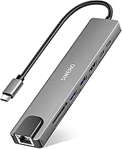 8-in-1 Multiport USB C Hub with HDMI 4K@30Hz, 100W PD Charging, USB 3.0, USB 2.0, USB-C Data Port, Ethernet Port and SD/TF Card Reader - Compatible with MacBook, Dell XPS and More