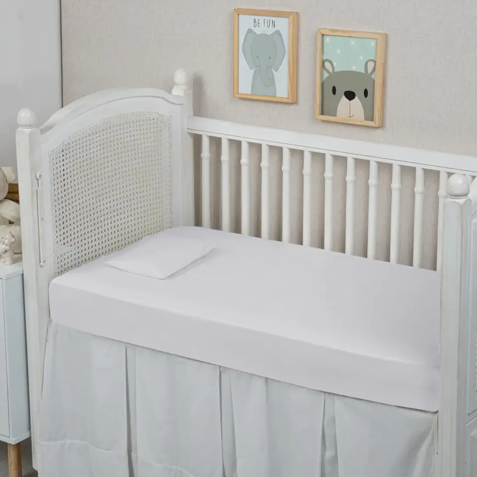 Lençol de Berço 100% Algodão 300 Fios Avulso com Elástico (BRANCO)