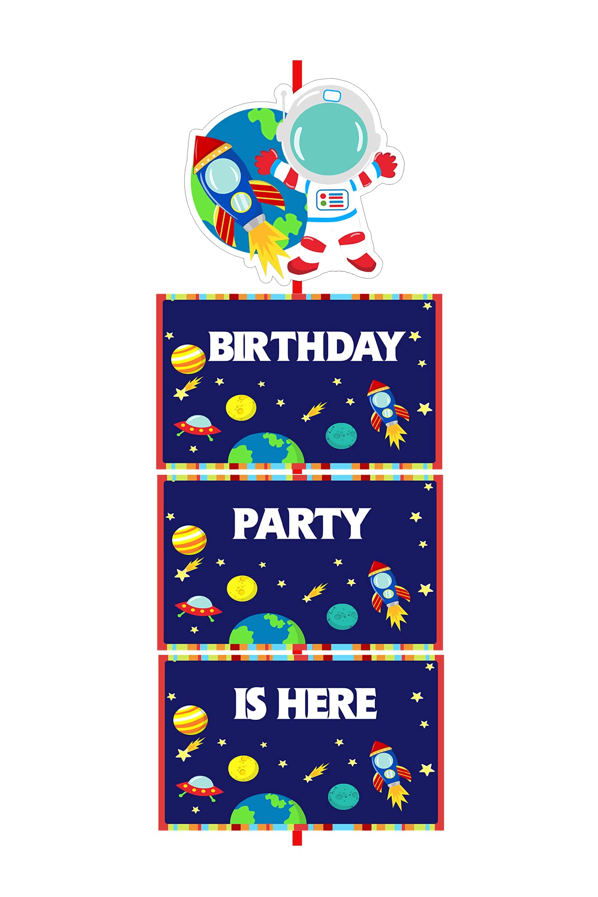 WoW Party Studio Space Astronaut Theme Happy Birthday Decorations Door/Welcome Banner - 3ft Ht