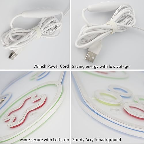 Miniatura 4 de Letrero de neón con forma de juego para decoración de pared, luz LED acrílica con control de videojuegos para sala de juegos, luz de neón regulable