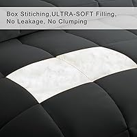 Vista 3 de COHOME - Edredón acolchado tamaño King extragrande - Inserto de edredón alternativo para todas las estaciones - Edredón de hotel de lujo para Gris