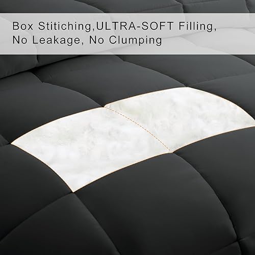 Miniatura 3 de COHOME Serie 2200 Edredón con relleno alternativo, tamaño king extragrande, acolchado, con lengüetas en las esquinas, todas las estaciones, estilo