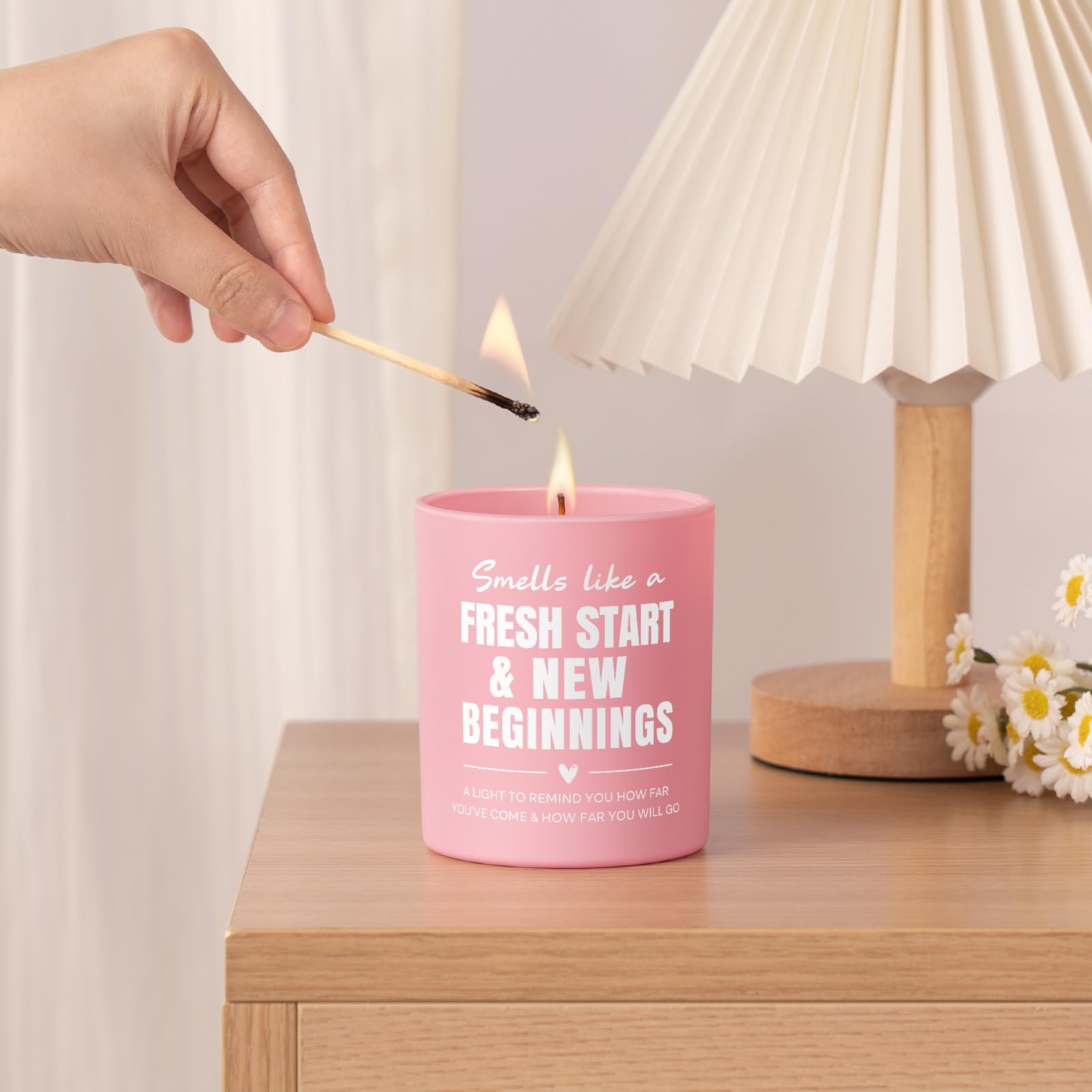 Afterprints New Beginnings Scented Candle 10oz, Divorce Breakup Gifts for Women, Inspirational, Encouragement & Cheer Up Gifts for Friends, Coworkers, Graduation, Promotion, Housewarming