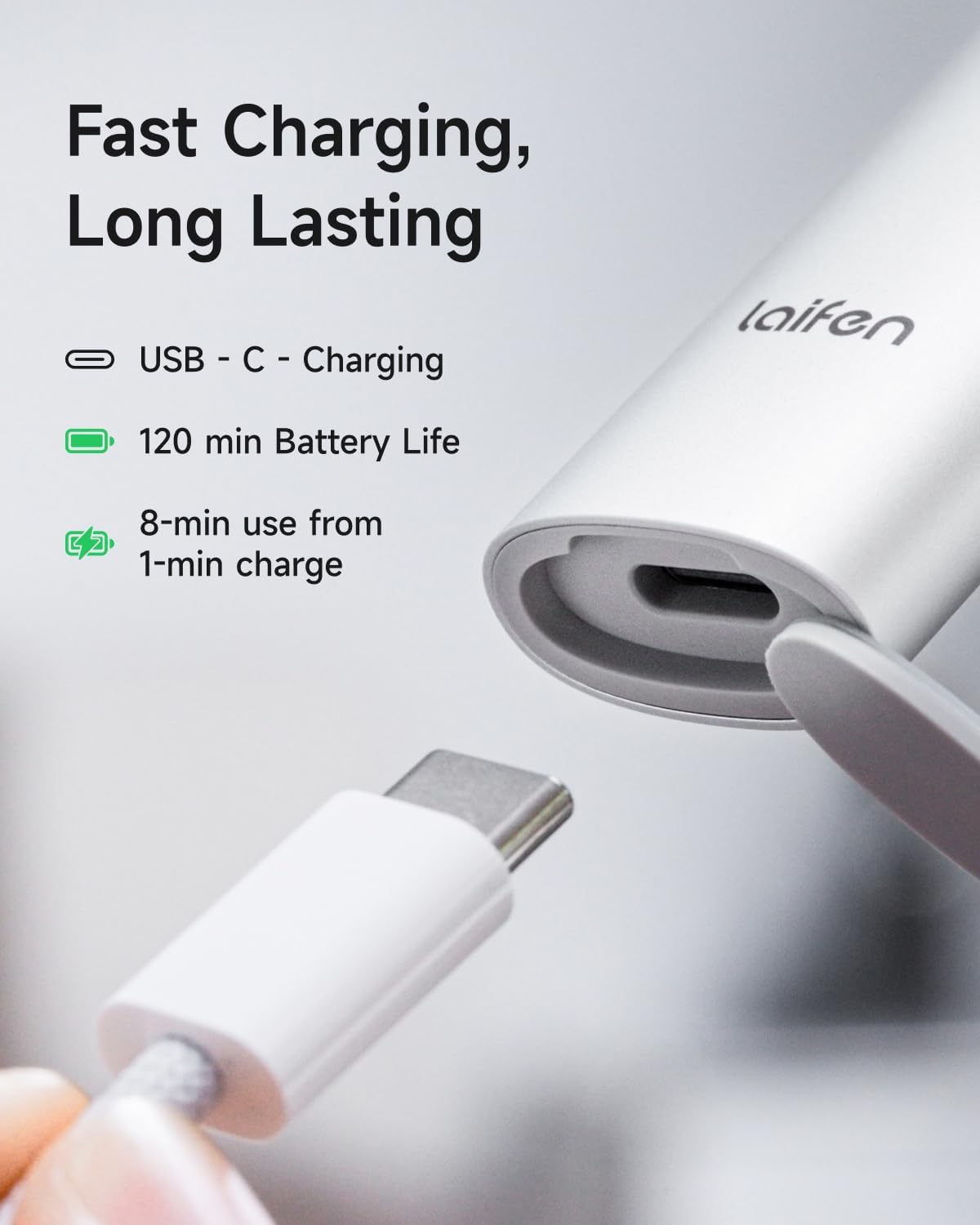 Laifen T1 Pro 1-Blade Electric Shaver - Stubble Edition, Gentle Daily Shaver for Short and Sparse Beard, 12,000 Cuts/Min, 120-Min Runtime, Wet & Dry Razor, IPX7 Waterproof (Space Gray)