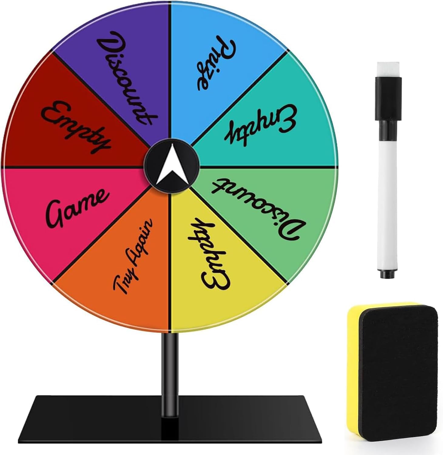 Spinning Wheel for Prizes with Stand, Spin the Wheel 8 Slots Color Prize Wheel Roulette Wheel for Carnival, Trade Show, Spinning Game Party Pub