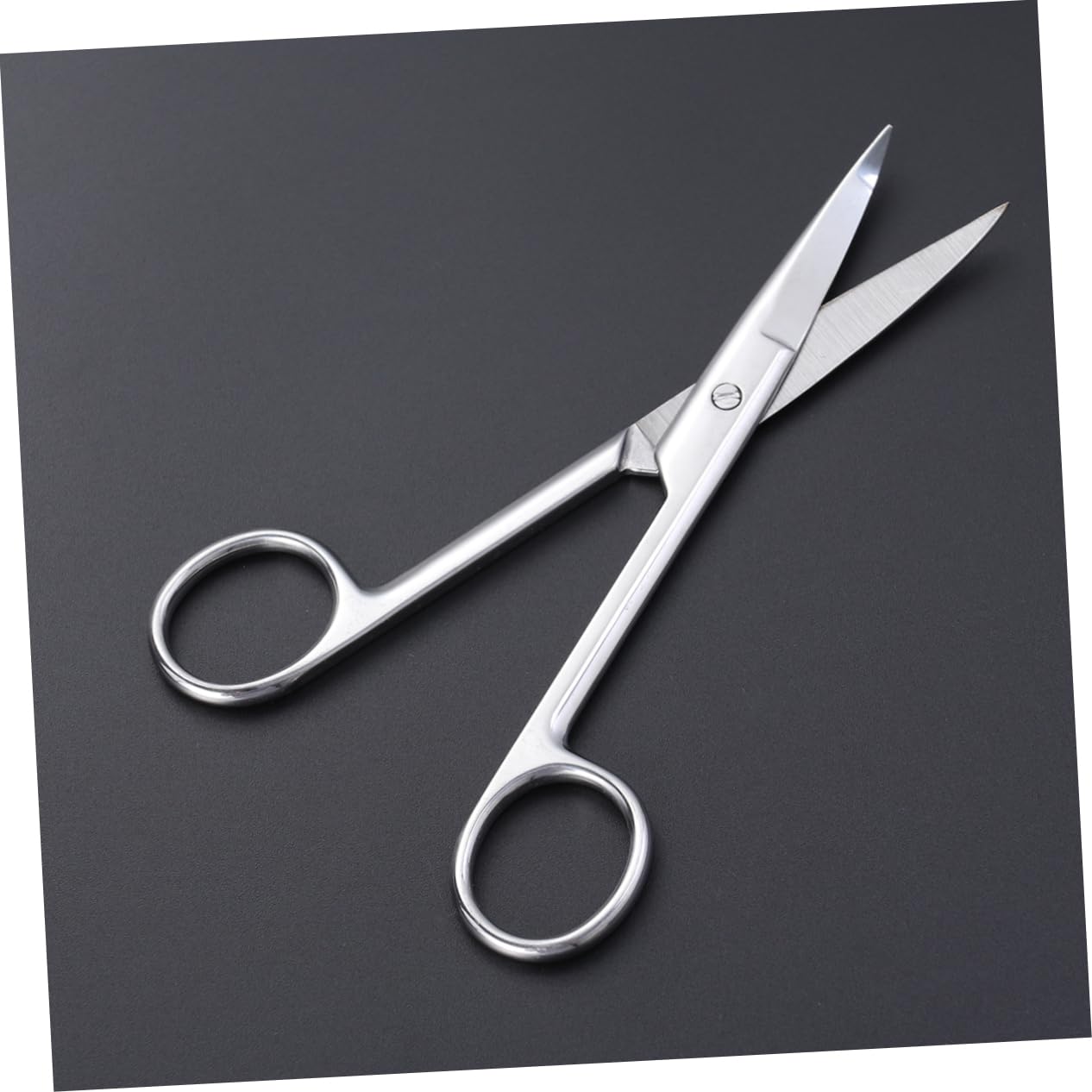 Mikinona 2pcs Tip Scissors Eyebrow Trimmer Stainless Steel Makeup Nose Ear Hair Mini Travel Scissors