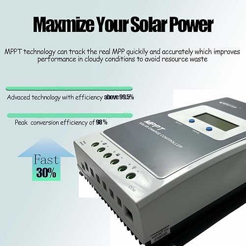 Miniatura 10 de EPEVER Controlador de carga solar MPPT 40A con sensor Tempreture MT50 Medidor remoto 12V 24V Auto Indentify Aplicar para plomo ácido litio LiFePO4