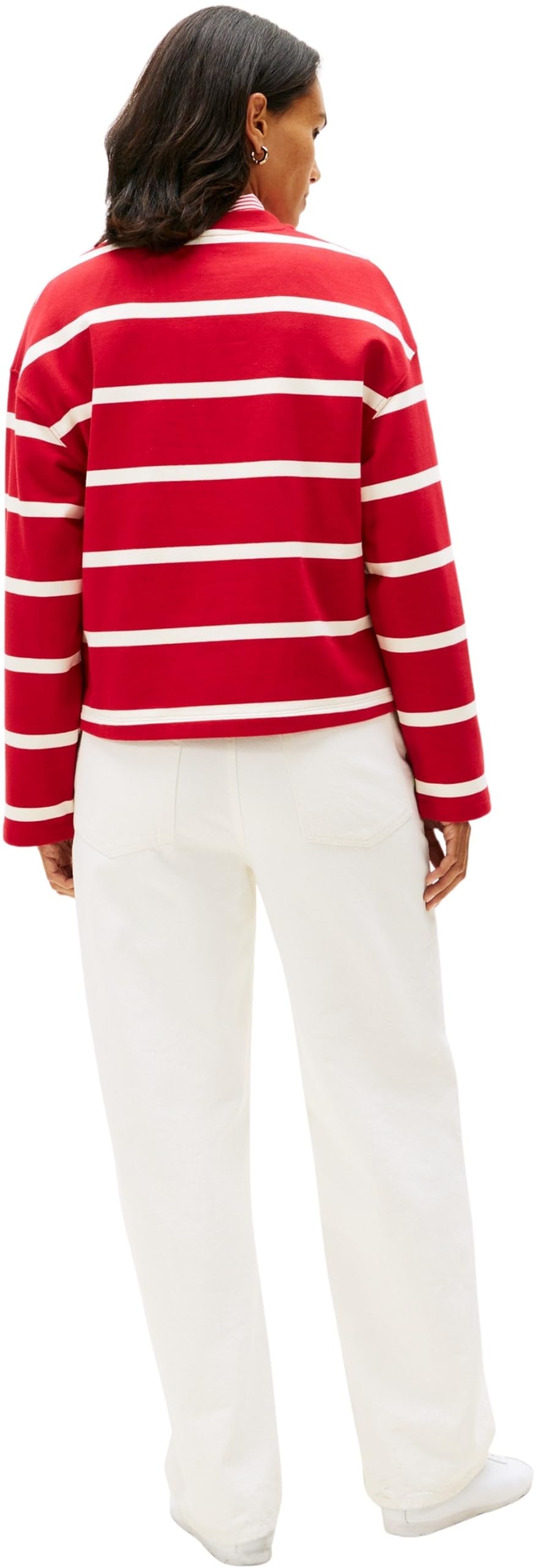 Tommy Hilfiger Damska bluza TH SCRIPT MDRN TERRY SWTSHRT WW0WW48431, czerwona (Primary Red/Calico Stp), XXL, Czerwony (Primary Red/Calico Stp), XXL