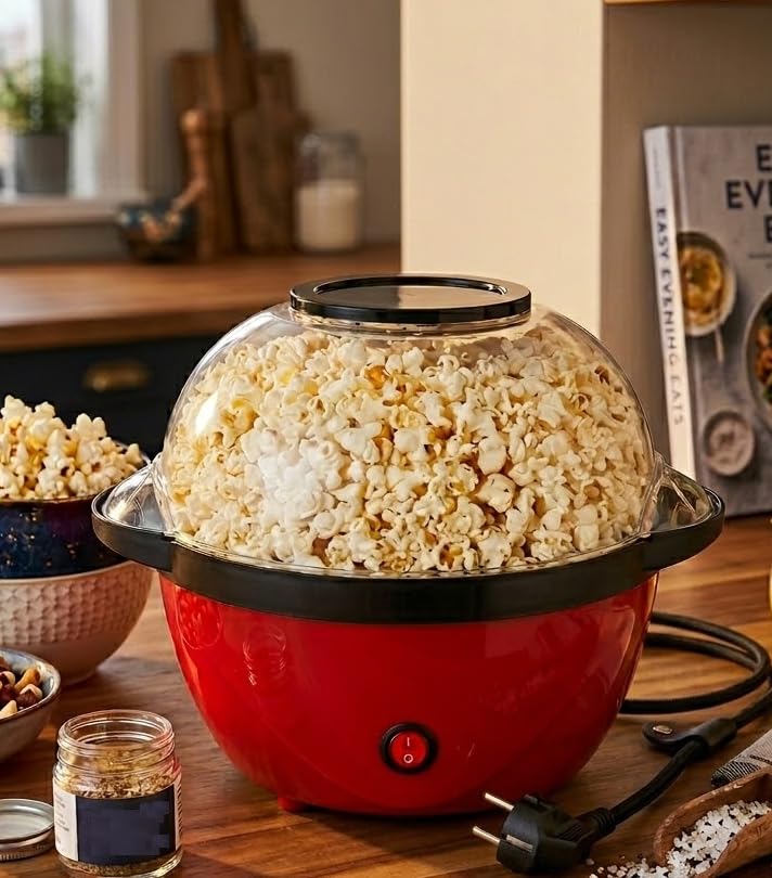 Electric Popcorn Maker Machine 450W with Butter Melting Plate and Stirring Stick Storage Cover Portable Household Popcorn Popper for Family Movie Nights & Family Gatherings EU Plug 220V-picture-22