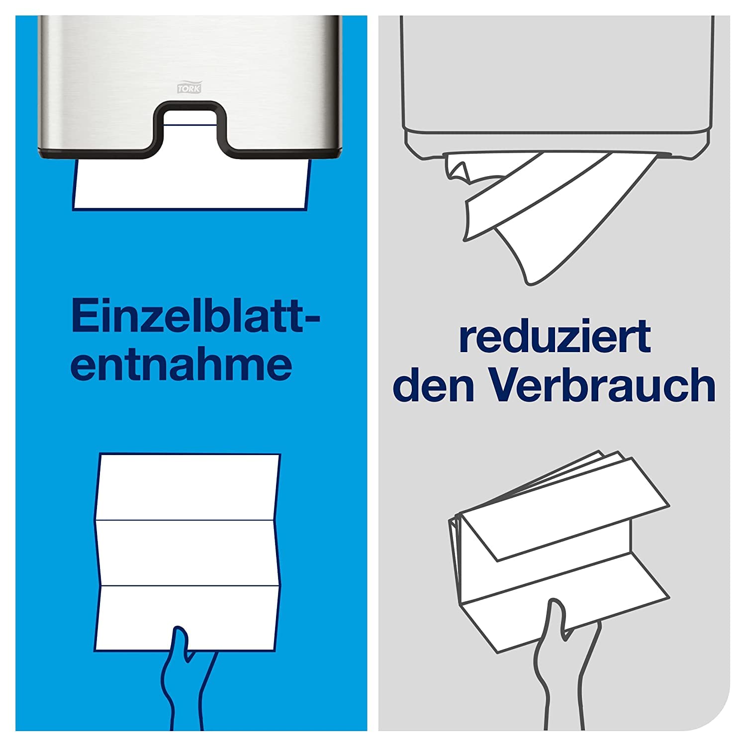 Tork Xpress Tischspender für Multifold Papierhandtücher - Weiß, 552200, H2 + Tork Xpress weiche Multifold Papierhandtücher 120289 - saugfähig und reißfest, 2-lagig, weiß - 21 x 180 Tücher
