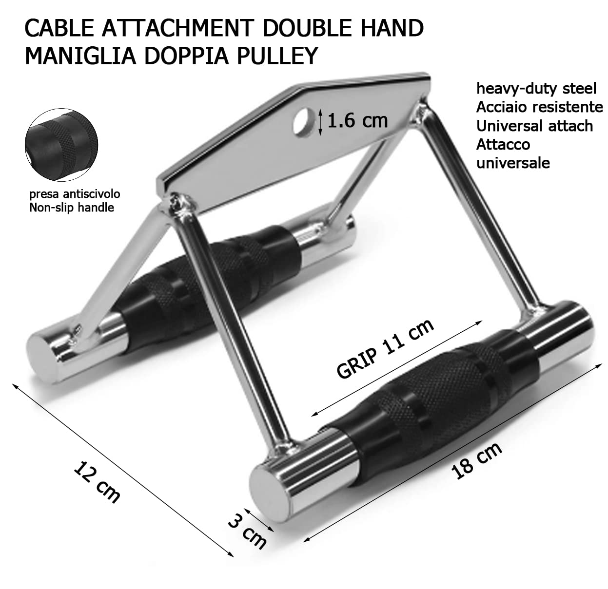 G5 HT SPORT Complete Set of Cable and LAT Machine Accessories, Pulley Handles, Triceps Strings, Single and Double Handles - Image 3