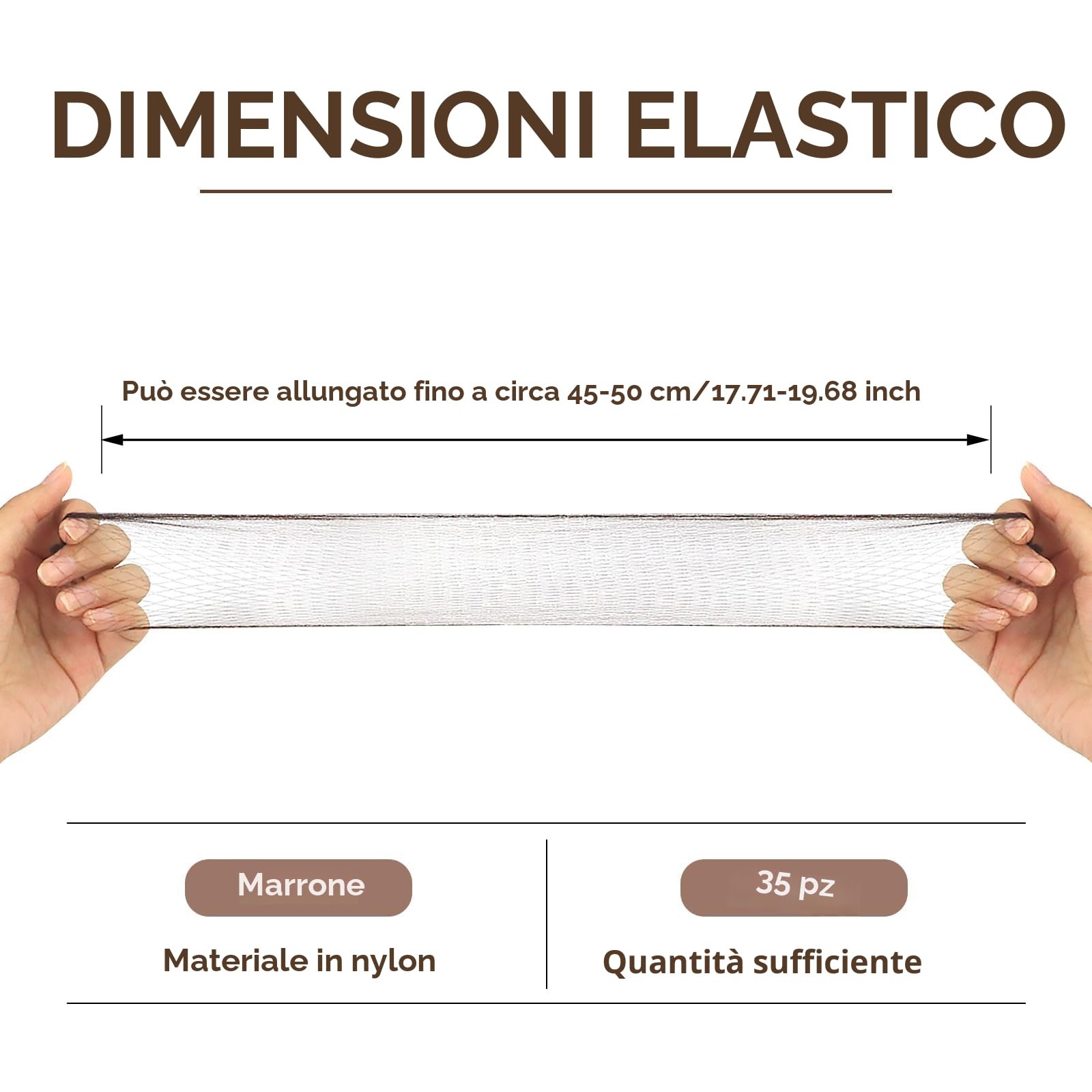 Qufiiry 35 Retine per Capelli Chignon con Bordo Elastico, per Infermiere, Ballerini, Hostess di Compagnie Aeree (Marroni)