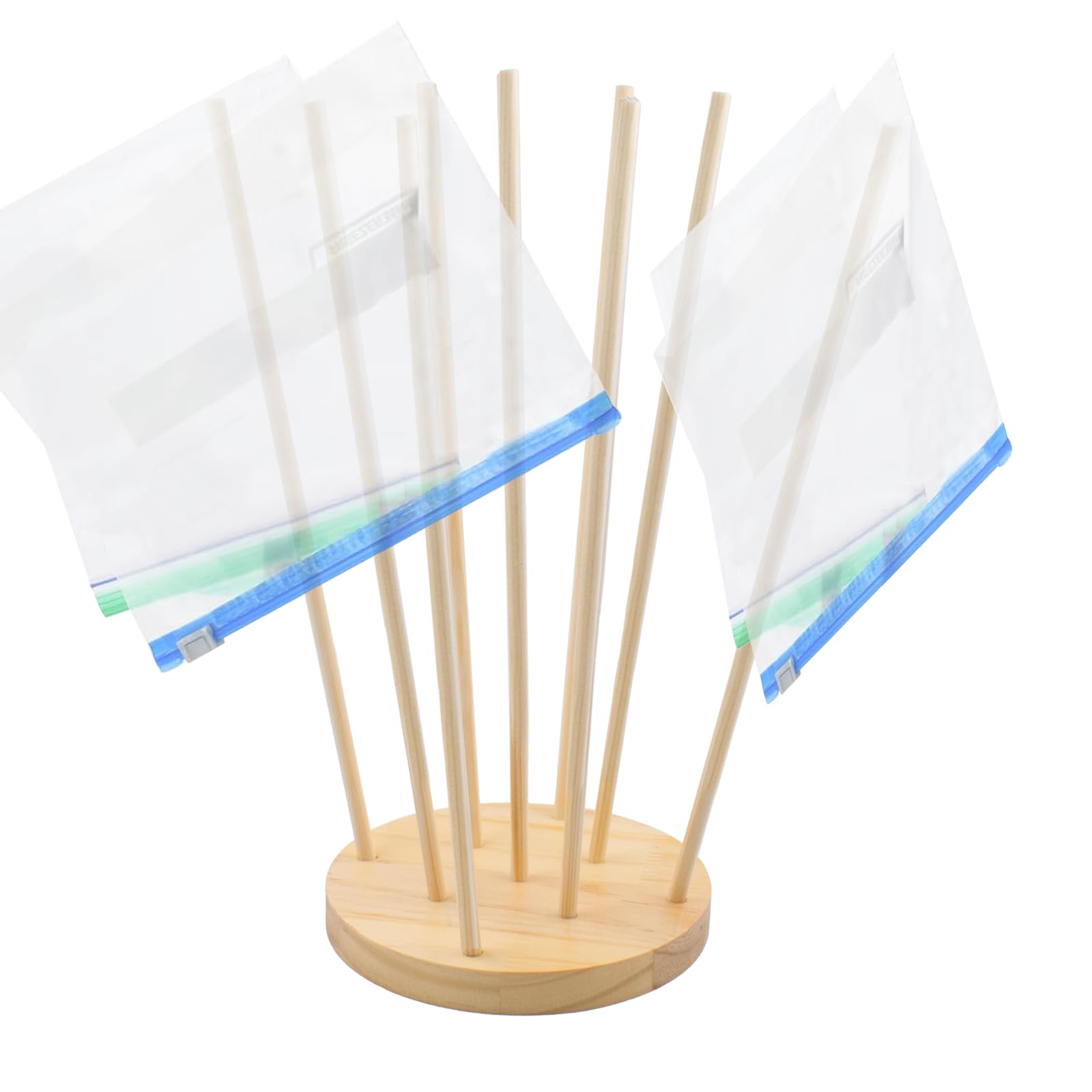 Snapklik.com : Wooden Plastic Bag Dryer For Better Kitchen Organization