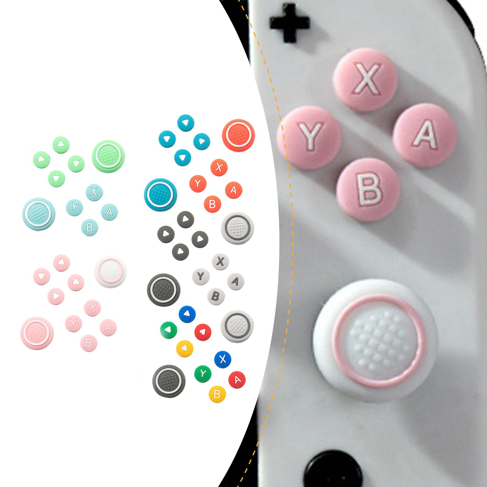 Juego de 10 tapas de silicona para botón de control de joystick, cómodas tapas de agarre