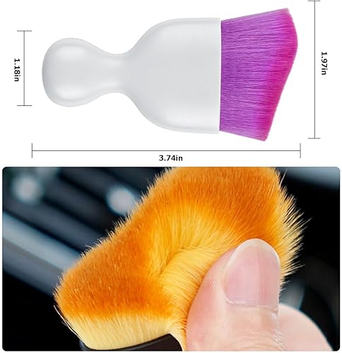 Miniatura 8 de Blilo Cepillo para detallar el interior del automóvil, cepillos de limpieza de pelo suave automático, colectores de polvo de suciedad curvos,