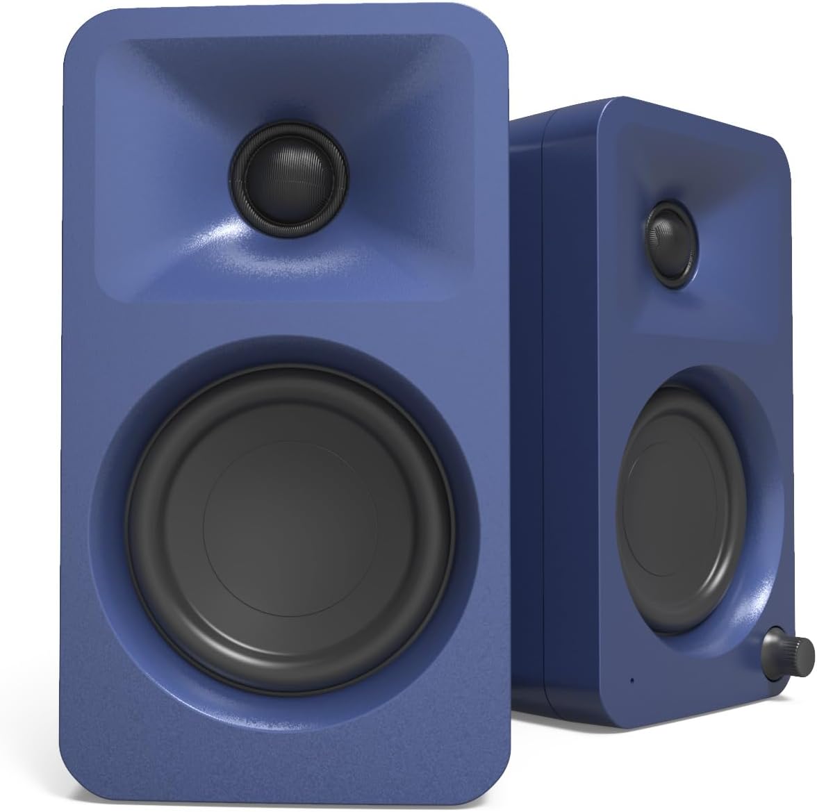 ORAMU 100W Powered Reference Desktop Computer Speakers with Bluetooth 5.0 and USB-C Input | Bi-Amplified | 100 Hz Automatic Crossover | Reference Quality Sound | Pair | Indigo
