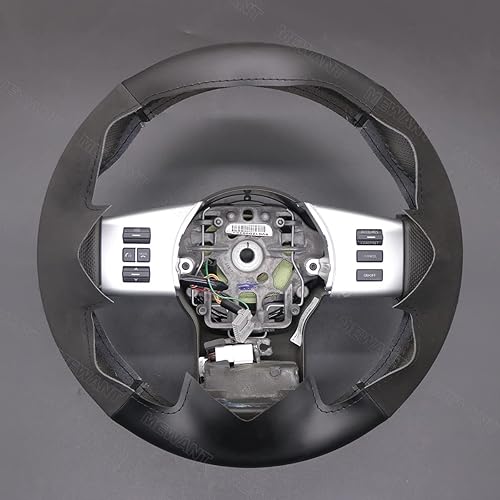Miniatura 2 de MEWANT Funda para volante para Nissan Frontier, Pathfinder, Xterra, cosida a mano, hecha de gamuza y piel geniune