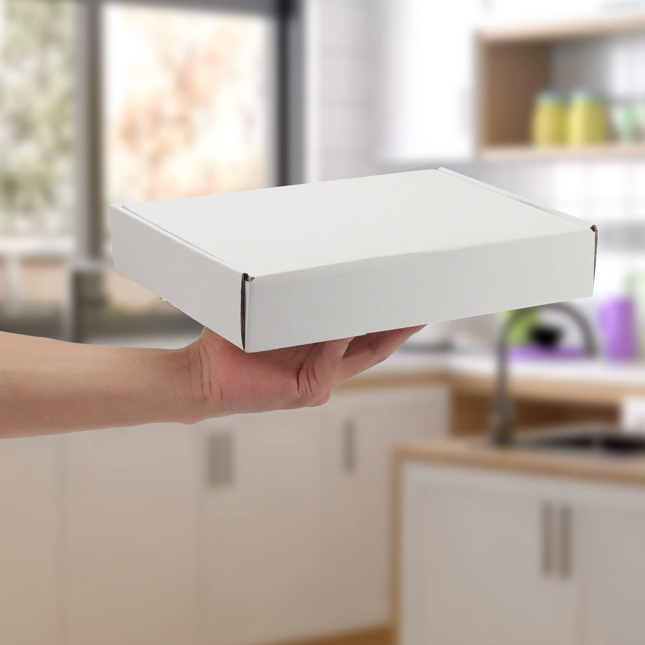 HORLIMER 28 x 20,4 x 5,1cm Cajas de Carton con Tapa para Envios de Paquete, 25 Pack, Cajitas de Papel Kraft para Regalo o Embalaje, Blanco