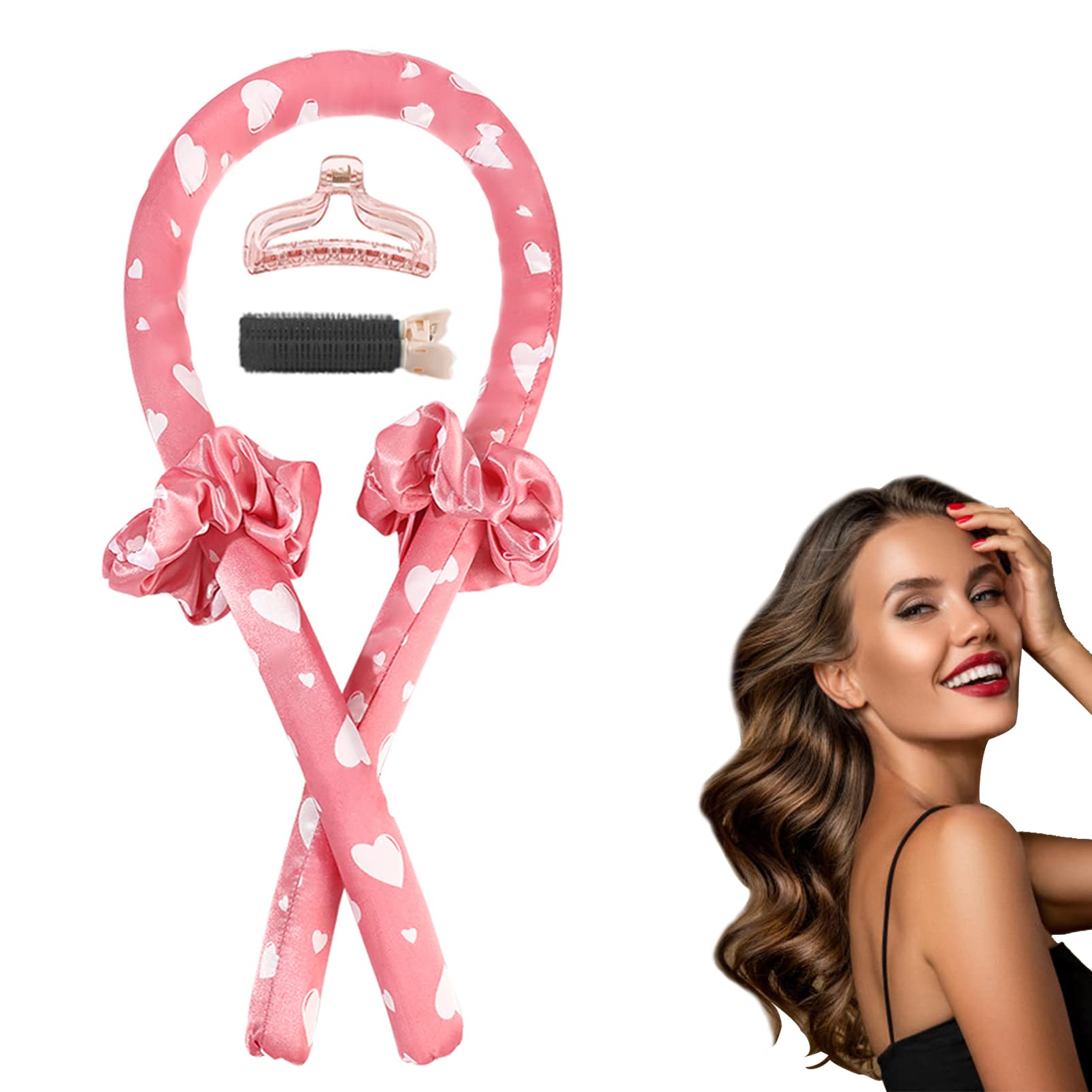 Women Heatless Curling Curlers Rod Headband For Long Hair Satin