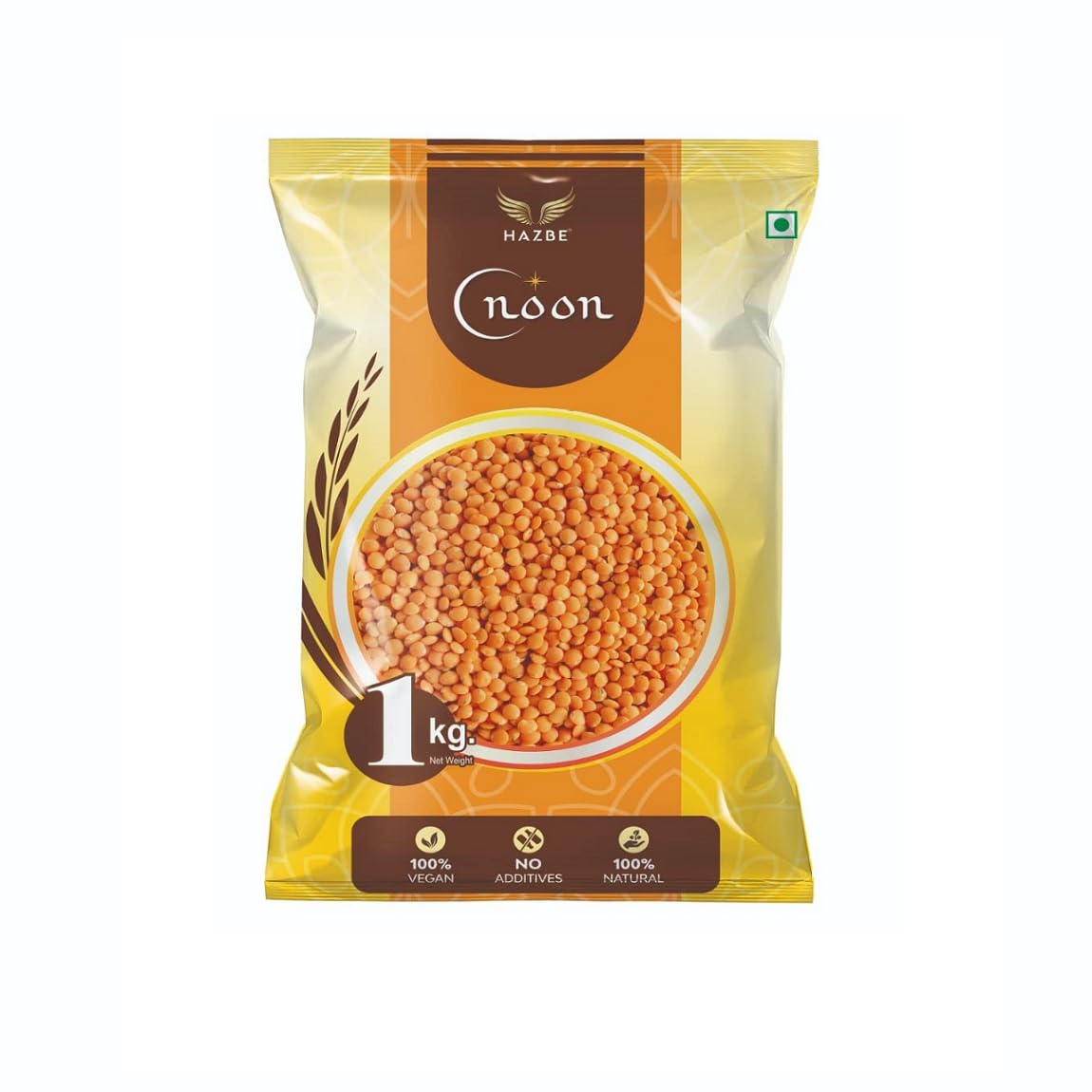 HAZBE Noon Red Masoor Dal Whole, 1kg (Help improve Skin Glow)