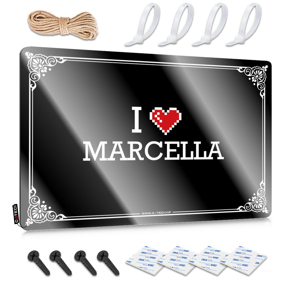 Fzfn Men's Colour Art Decor | I Love Marcella Decorative Dorm Decoration(30X40cm)