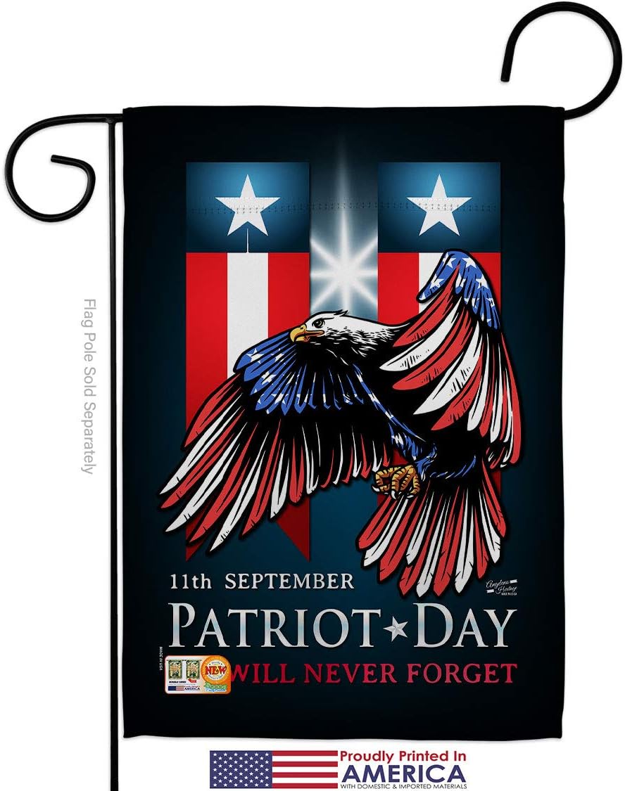 911 Patriot Day Garden Flags Pack Americana World Planet Peace Environment Awareness United State American Support Our Troops Small Gift Yard House Banner Made In USA 13 X 18.5