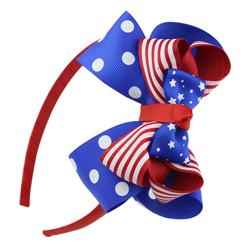 Uranian 4th of July Headbands Independence Day Hairbands Blue White Red Bows Headband Fourth of July Hair Accessory for Women