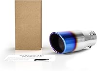 Vista 8 de Richeer Punta de escape azul quemada de 3 a 4 pulgadas, entrada de 3 pulgadas, salida de 4 pulgadas, longitud total de 9 pulgadas, punta de escape