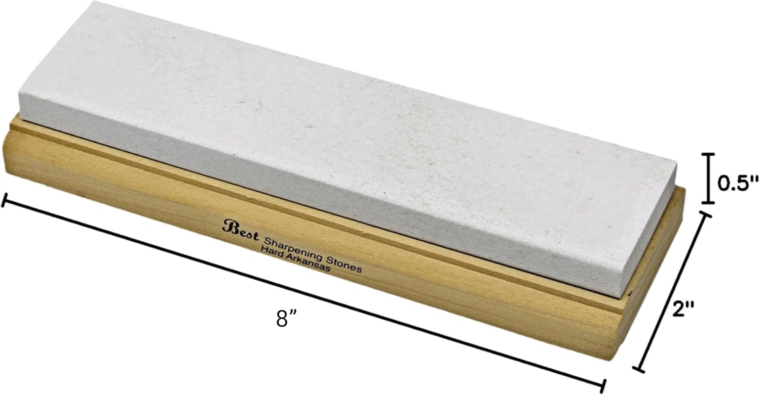 Arkansas Sharpening Stone Set - Wood Mounted 8"