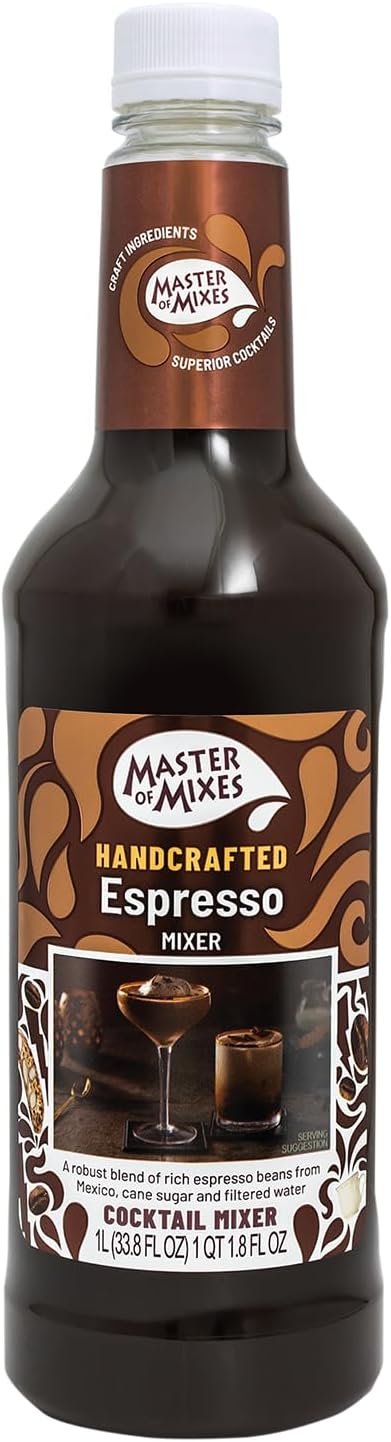 Master of Mixes Espresso Drink Mix, Ready to Use, 1 Liter Bottle (33.8 Fl Oz)