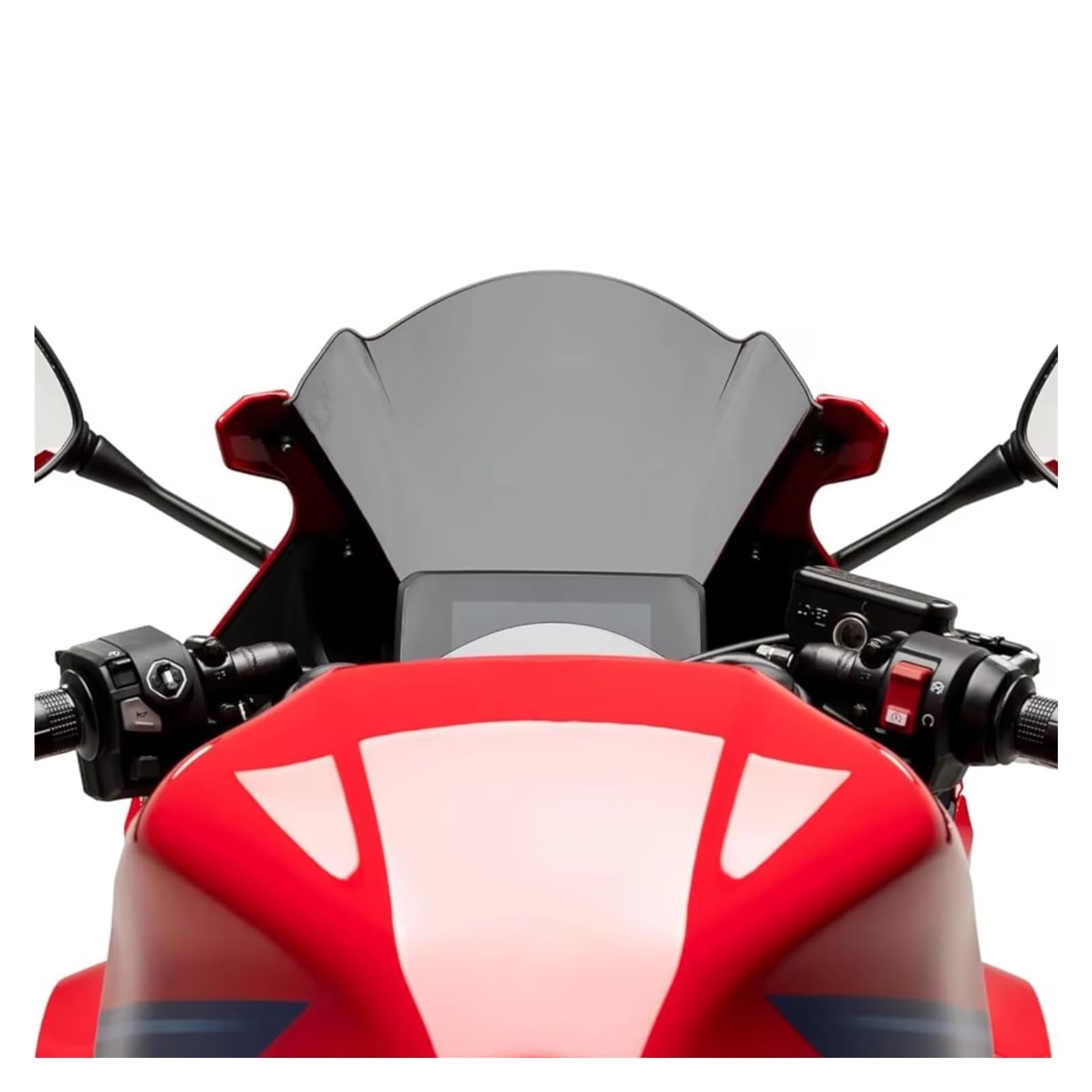 Cúpula moto Compatible Con BR650R Para Cbr650r 2019-2025 Parabrisas Elevado Deportivo Alerón Carreras Deflector Viento Cubierta Pantalla Frontal(Black)