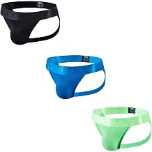 JOCKMAIL 3PCS/Pack Mens Thongs Underwear, Stylish Athletic Supporter for Low Rise Jockstrap, Breathable Briefs Mens Underwear